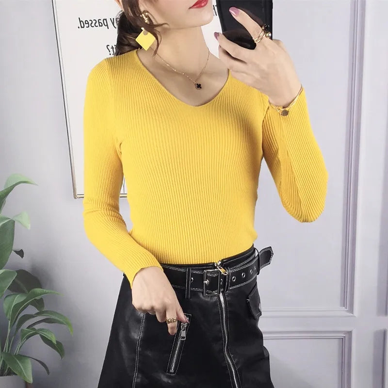 Suéter feminino com listras e gola alta, estilo ITV, para outono e inverno 2025, estilo Y2K, manga longa, estilo Jersey, roupas da moda
