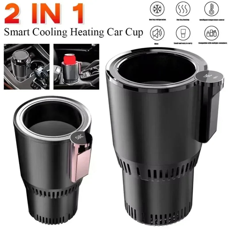 Porta-copos inteligente 2 em 1 para carro, aquecimento e resfriamento inteligente, mini geladeira para carro, refrigeração e aquecimento de escritório