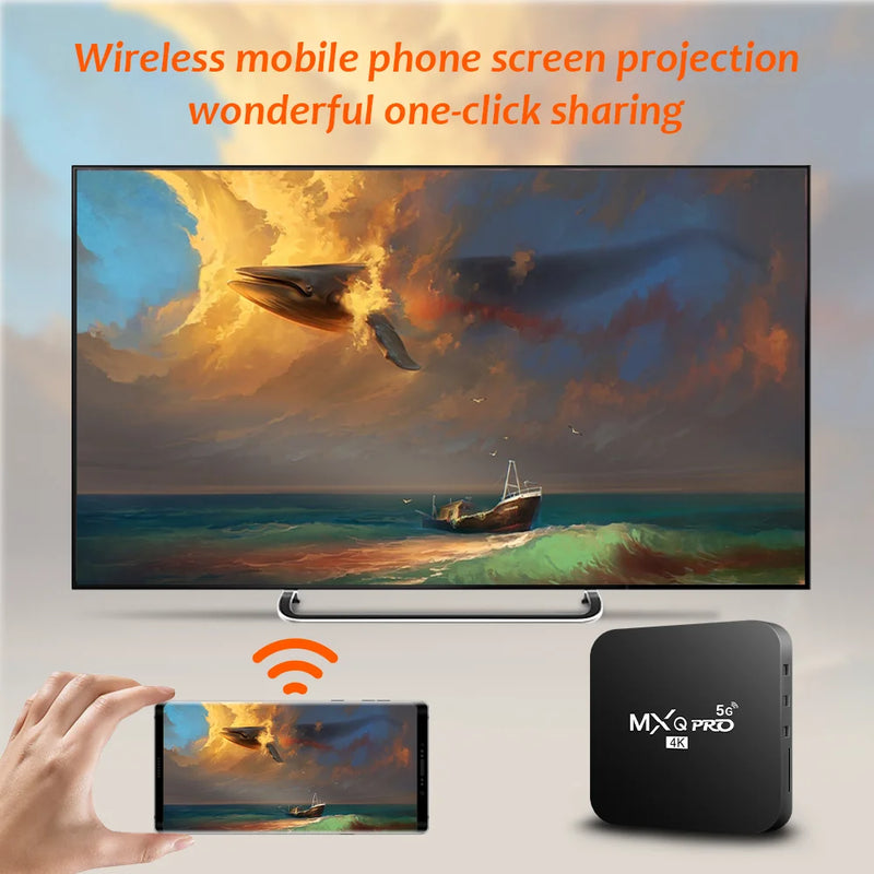 Nova Smart TVB Ox MX Q-Pro 4K HD Android 10.0, Smart TVB Ox 2.4/5G, Dual-WiFi, Vídeo 3D, Reprodutor de mídia, Home Theater, Decodificador de TV