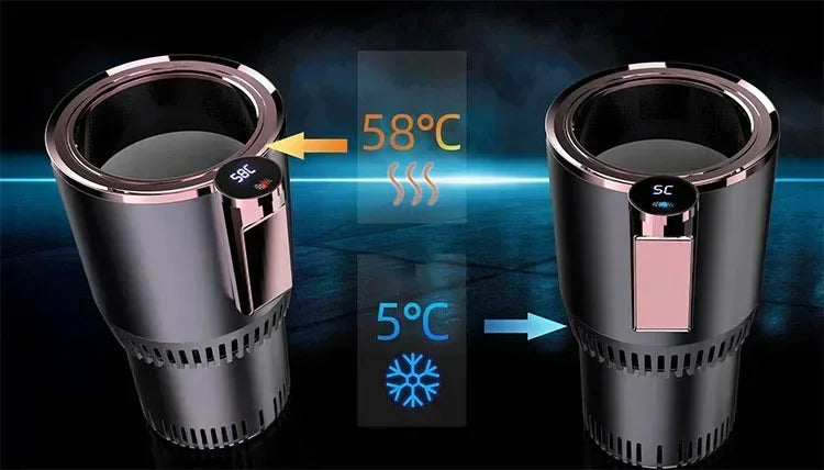 Porta-copos inteligente 2 em 1 para carro, aquecimento e resfriamento inteligente, mini geladeira para carro, refrigeração e aquecimento de escritório