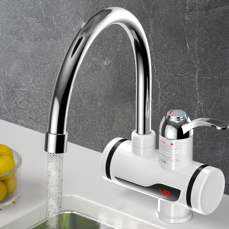 Torneira misturadora elétrica quente e fria 3000w torneira de aquecimento instantâneo rotação de 360 graus torneira de aquecimento rápido suprimentos digitais para cozinha e banheiro