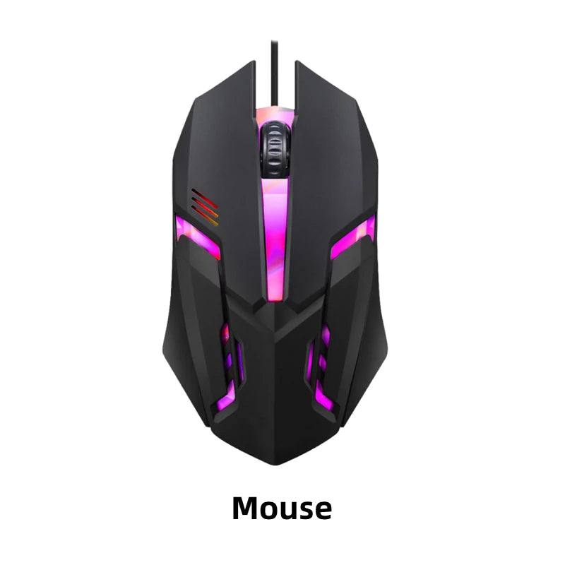 Teclado com fio de 104 teclas com retroiluminação RGB, luz respirável, conjunto de teclado e mouse ergonômico para jogos, laptop, Gamer Office