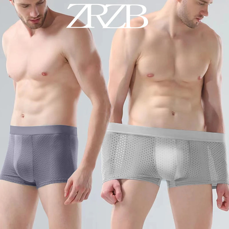 Calcinha masculina boxershorts homens boxer homens ropa interior hombre calzoncillos respirável hombre buraco de bambu tamanho grande