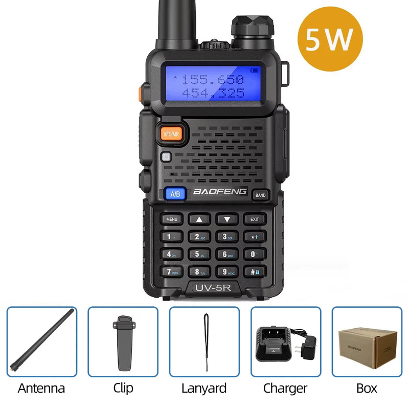 5W 8W rádio bidirecional VHF UHF FM rádio portátil transceptor caça 16km