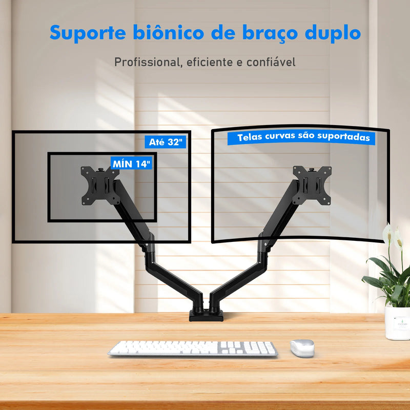 Suporte de monitor de braço articulado para mesa, monitor de movimento total, braço de mola mecânico, suporte de alumínio Mon ITOR