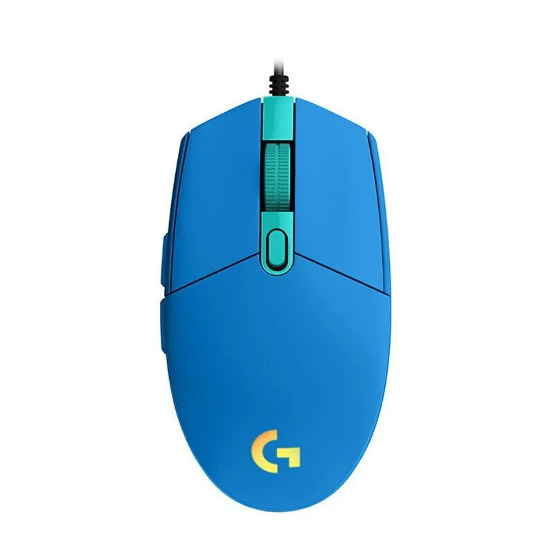 Mouse gamer Logitech G102 com fio USB, tela com efeito óptico de arco-íris de 8000 DPI para PC/Mac e laptop