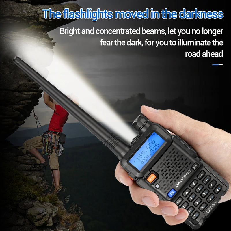 5W 8W rádio bidirecional VHF UHF FM rádio portátil transceptor caça 16km