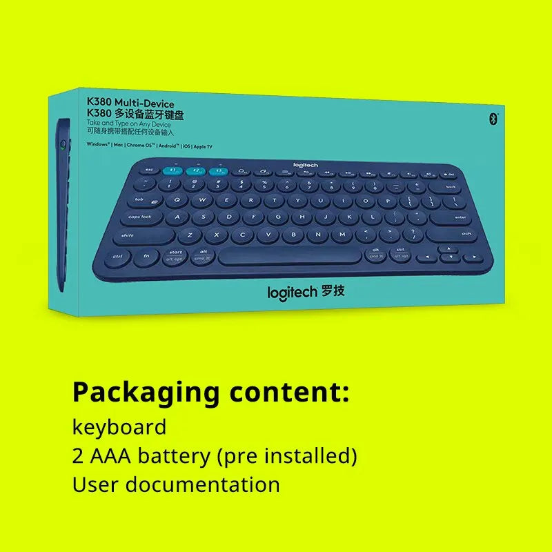 Logitech K380 Wireless Bluetooth Rede Vermelho Teclado Tablet iPad Office