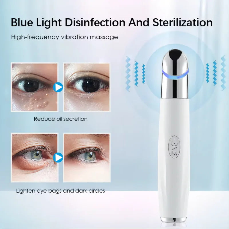 Dispositivo de beleza para os olhos 5 em 1, massageador facial, terapia com luz vermelha LED, varinha para relaxar os olhos, olheiras, bolsas, inchaço, ferramenta para cuidados com a pele