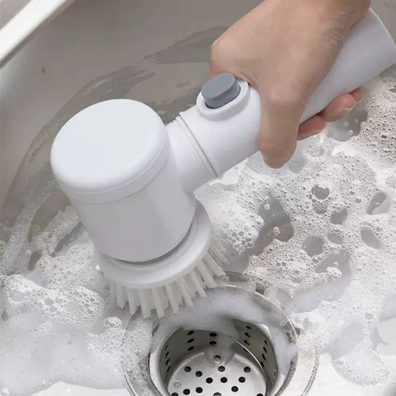 Escova de limpeza elétrica multifuncional para cozinha e banheiro - Esfregão elétrico portátil sem fio para pratos, panelas e frigideiras