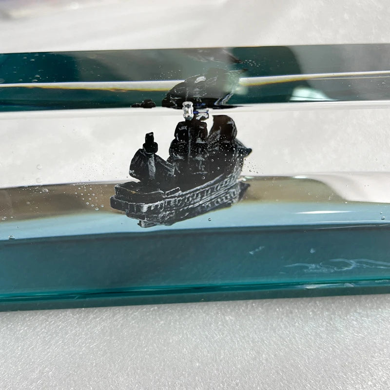 Navio Fantasma Pérola Negra Fluido de Cruzeiro Líquido Pirata Ampulheta Enfeite Nunca Vira Garrafa de Acrílico Decoração Brinquedo Presente