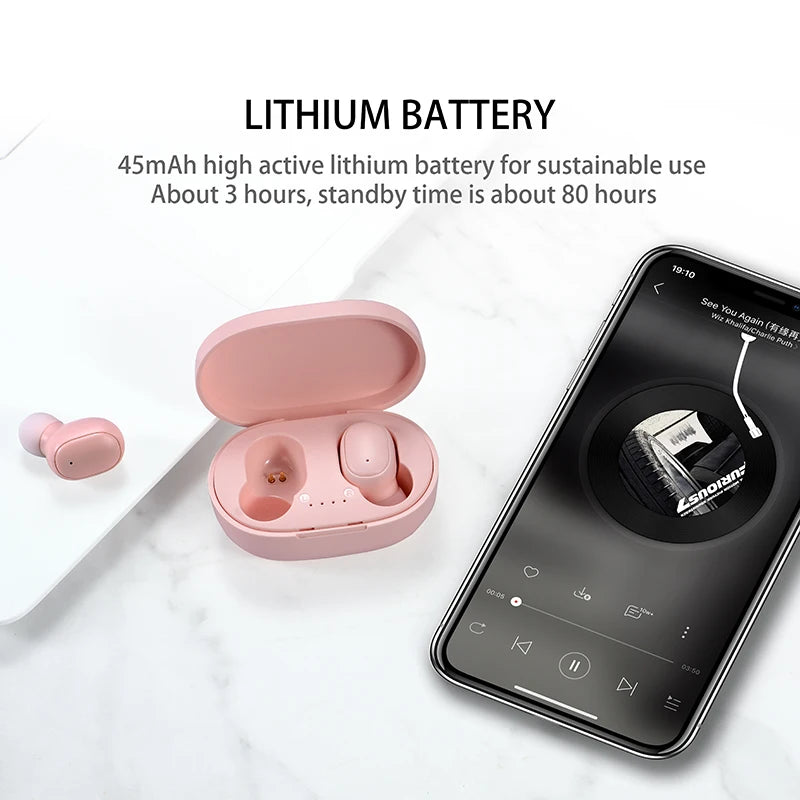 Fones de ouvido sem fio originais A6St WS, fones de ouvido Bluetooth, esportivos estéreo F one, fones de ouvido Bluetooth