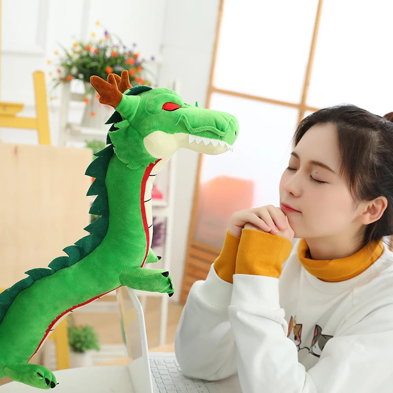 Brinquedos de pelúcia de anime Shenron de 80/100 cm, presentes de Natal, bonecos de simulação Kawaii Shenron, bonecos de desenho animado, modelo de adereço para cosplay