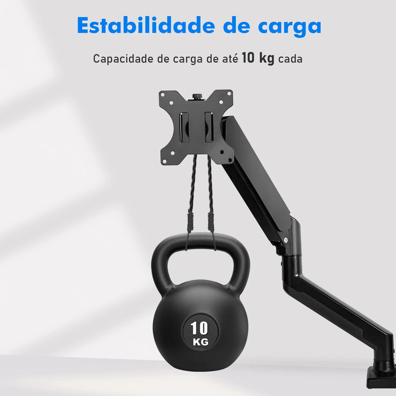 Suporte de monitor de braço articulado para mesa, monitor de movimento total, braço de mola mecânico, suporte de alumínio Mon ITOR