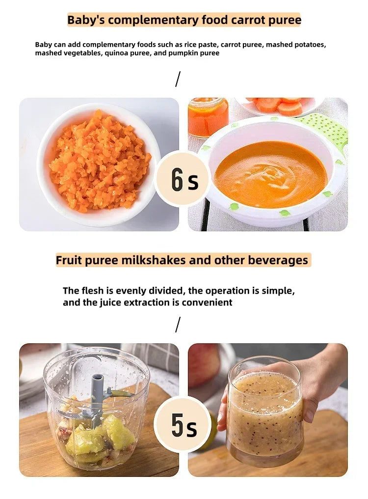 Moedor de carne manual de 500 ml, picador de alho giratório, triturador de alho, cortador de vegetais e cebola, picador de alimentos para cozinha