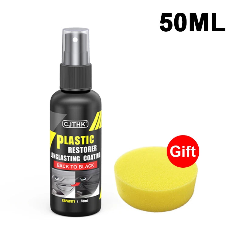 Agente de revestimento restaurador de plástico automotivo, borracha plástica automotiva, reparo externo, limpeza, renovação, agente de restauração, brilho preto, selagem, clareamento