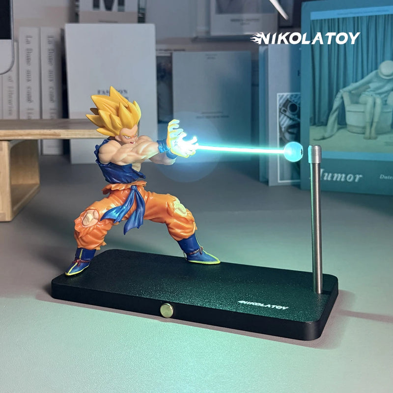 Em estoque NikolaToy Dragon Ball Kakarotto Son Goku Kamehameha Wave Lâmpada de luz magnética Modelo Ornamento Anime Brinquedos periféricos Presentes
