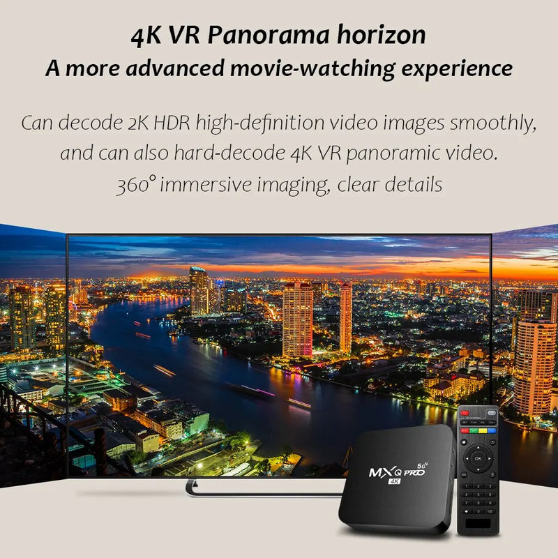 Nova Smart TVB Ox MX Q-Pro 4K HD Android 10.0, Smart TVB Ox 2.4/5G, Dual-WiFi, Vídeo 3D, Reprodutor de mídia, Home Theater, Decodificador de TV