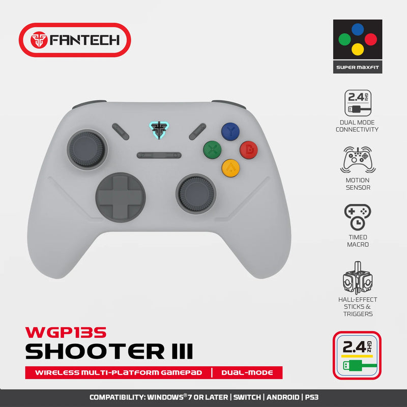 Controle de jogo sem fio fan tech shooter III WG P13S com gatilhos de efeito hall e joystick de 1000 Hz para PC Android NS