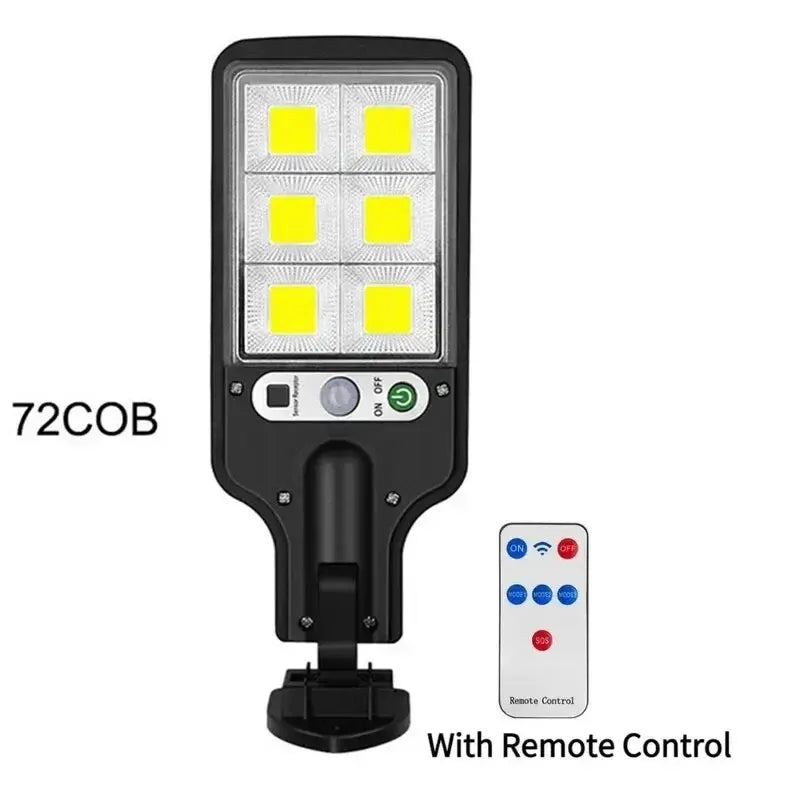 Sensor solar luzes ao ar livre LED rua jardim lâmpadas solares 3 modos sensor de movimento à prova d'água controle remoto luz de parede