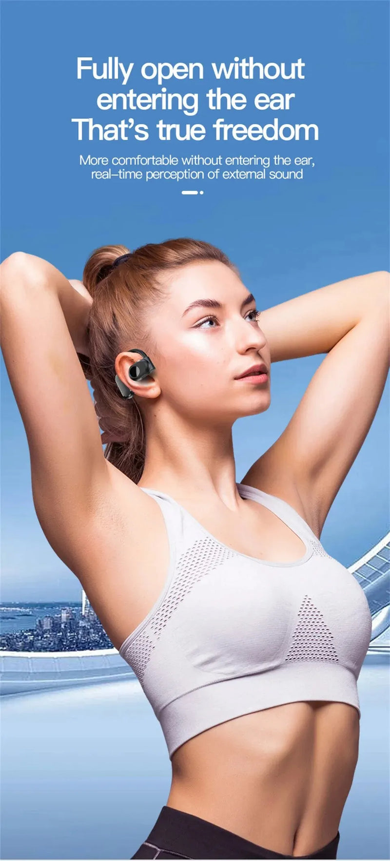 Fones de ouvido sem fio Fone de ouvido Bluetooth com microfone Fones de ouvido com cancelamento de ruído mãos-livres de condução óssea Fohr Driving Audifonos