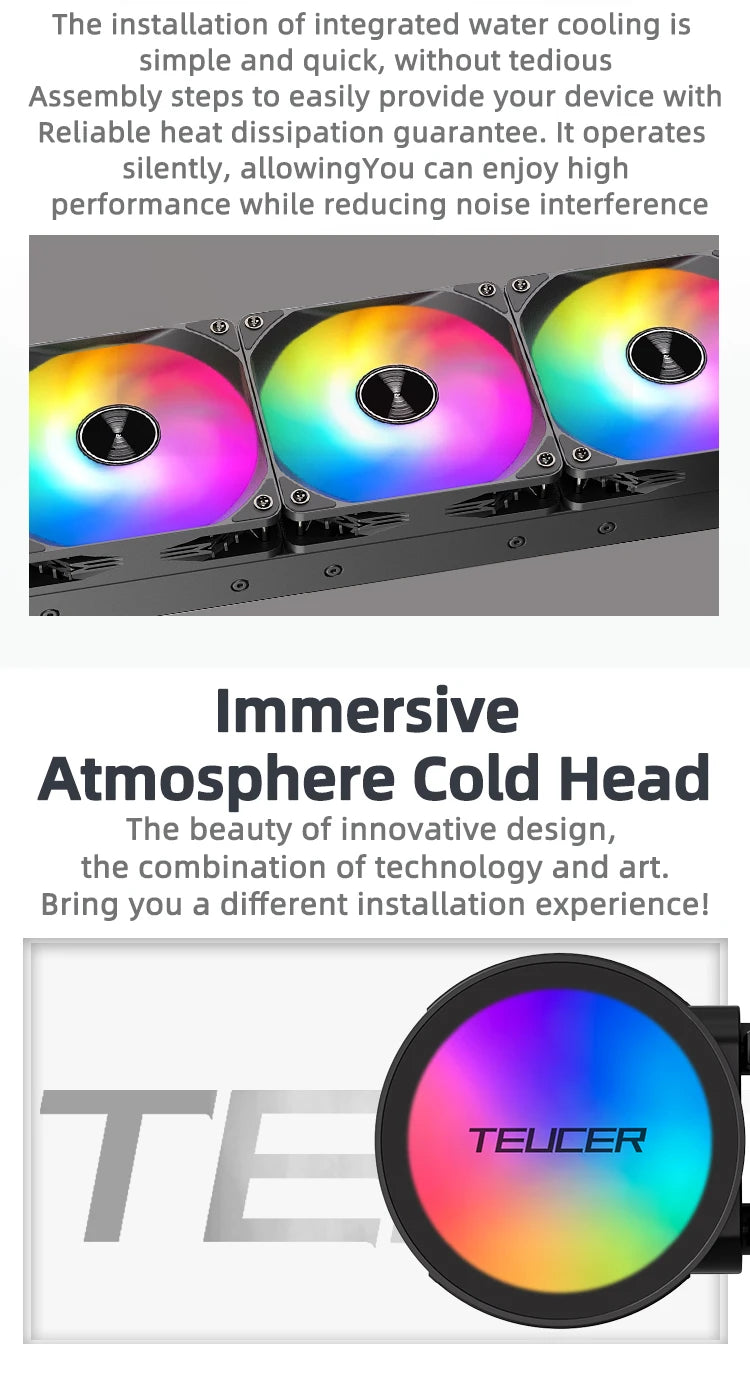 Radiador de refrigeração a água tudo em um TEU CER AF-S360 RGB 360 mm, ventilador LG A2011, dissipador de calor de refrigeração a água