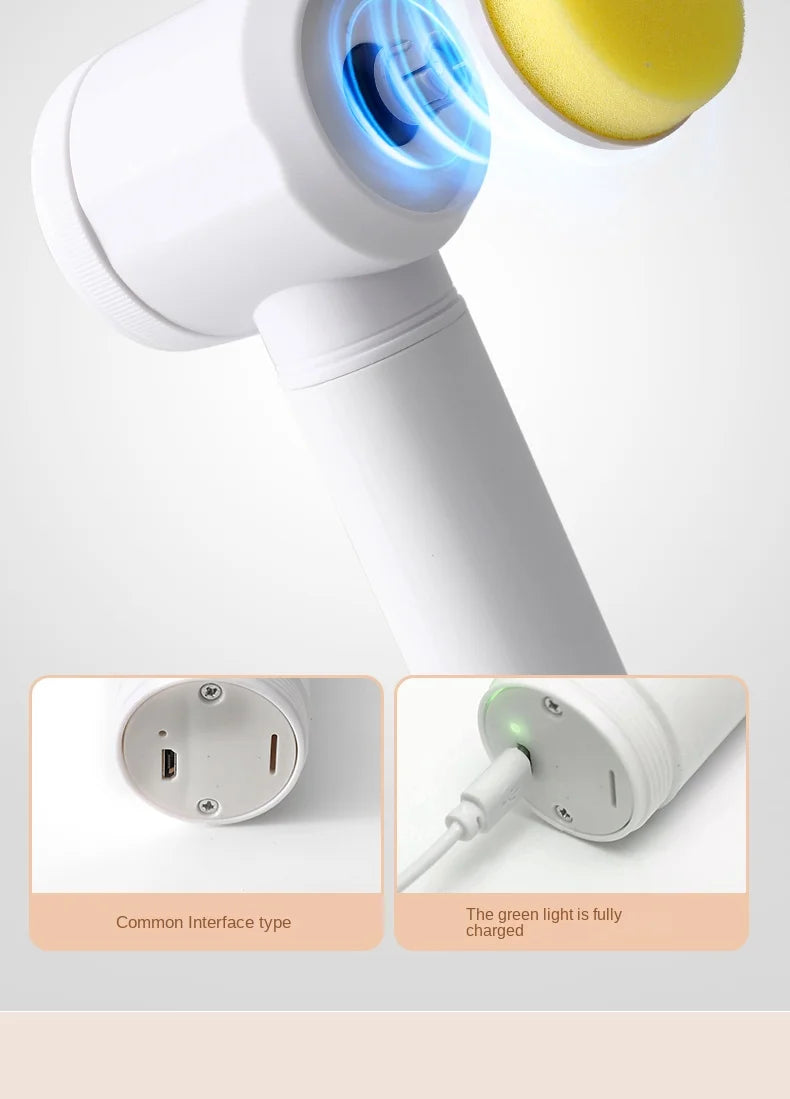 Escova de limpeza elétrica multifuncional para cozinha e banheiro - Esfregão elétrico portátil sem fio para pratos, panelas e frigideiras