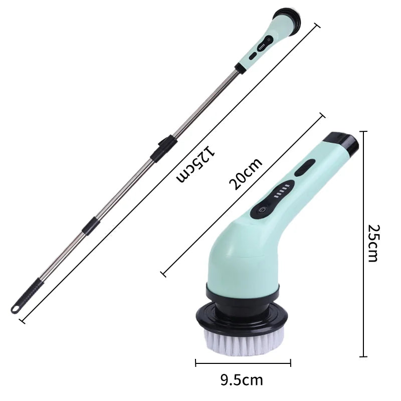 Escova de limpeza elétrica 9 em 1, esfregão elétrico giratório, ferramentas de limpeza elétricas, utensílios de limpeza para sala de estar, cozinha e banheiro
