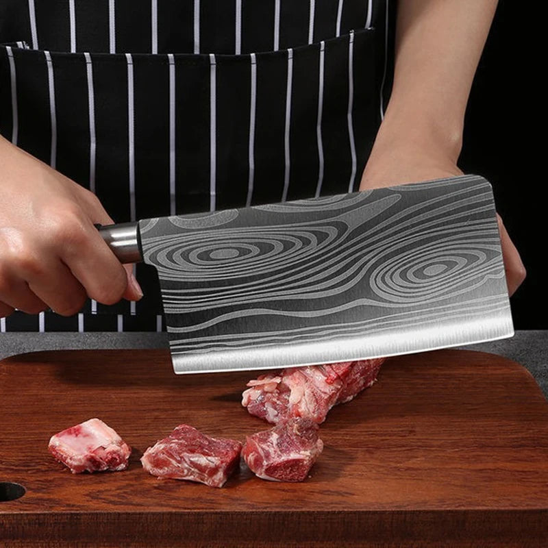 Conjunto de facas de cozinha utilitárias com padrão de damasco a laser, conjunto de hastes de afiação de tesouras, faca de chef afiada de aço inoxidável, ferramenta de cozinha