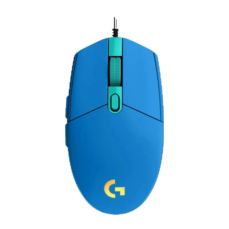 Mouse gamer Logitech G102 com fio USB, tela com efeito óptico de arco-íris de 8000 DPI para PC/Mac e laptop