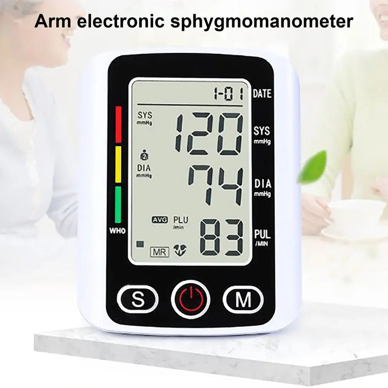tens medidor de IO medidor de frequência cardíaca medidor de pulso monitor de PA medidor de pressão arterial digital de braço saudável manguito médico automático tonômetro de pressão