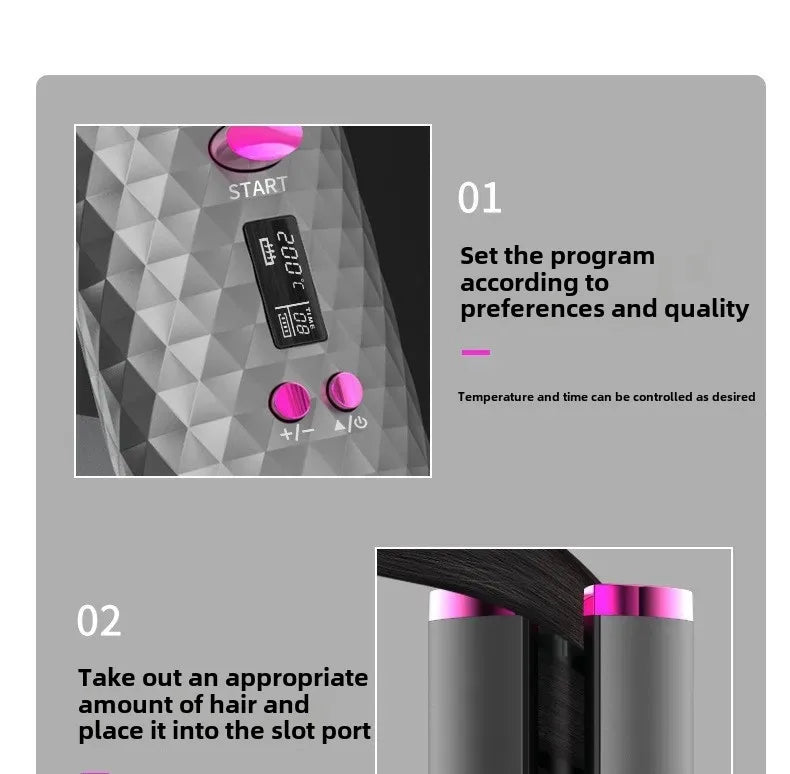 Modelador de cabelo portátil com carregamento automático, ferramenta inteligente sem fio para modelar cabelos, acessório para salão de beleza, ideal para viagens