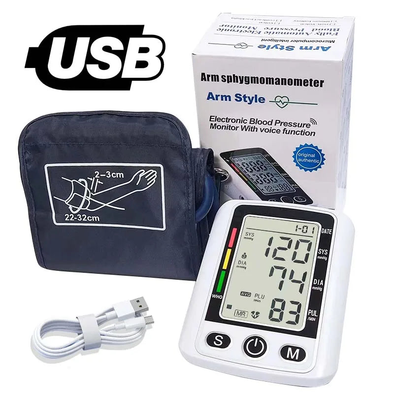 tens medidor de IO medidor de frequência cardíaca medidor de pulso monitor de PA medidor de pressão arterial digital de braço saudável manguito médico automático tonômetro de pressão