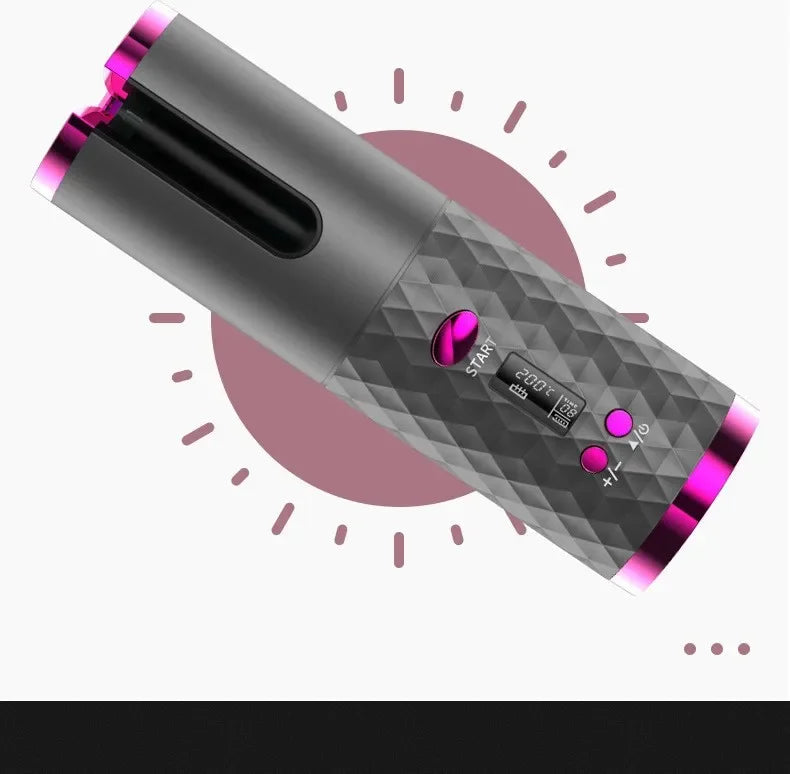 Modelador de cabelo portátil com carregamento automático, ferramenta inteligente sem fio para modelar cabelos, acessório para salão de beleza, ideal para viagens