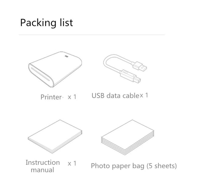 Versão global Original Xiaomi Mini Impressora Fotográfica ZINK Tecnologia Inkless Multifuncional Impressão de Vídeo AR Bluetooth 5.0 Portátil