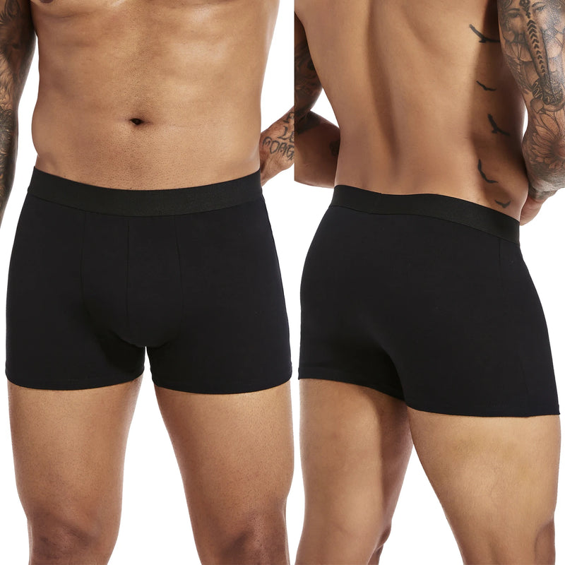 Pacote com 6 peças de cuecas boxer pretas masculinas, cuecas macias e respiráveis para homens, cuecas boxer slip 2024