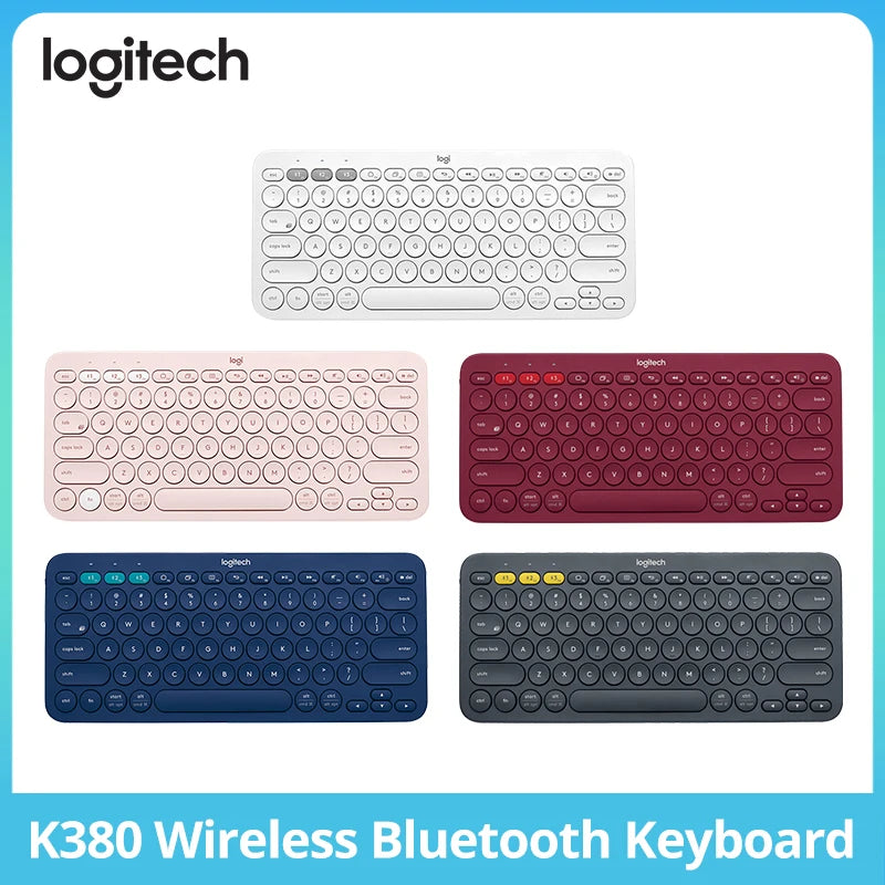Logitech K380 Wireless Bluetooth Rede Vermelho Teclado Tablet iPad Office