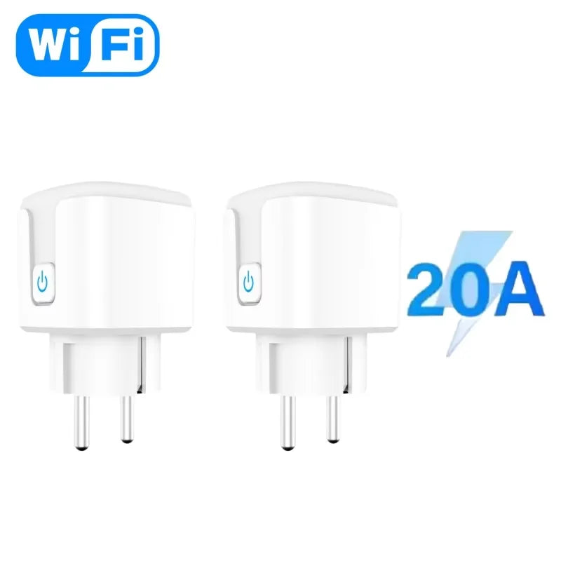 Tomada inteligente WiFi TU EU16A/20A, monitor de energia e controle de voz, temporização e controle de vida inteligente, funciona com Alexa e Google Home