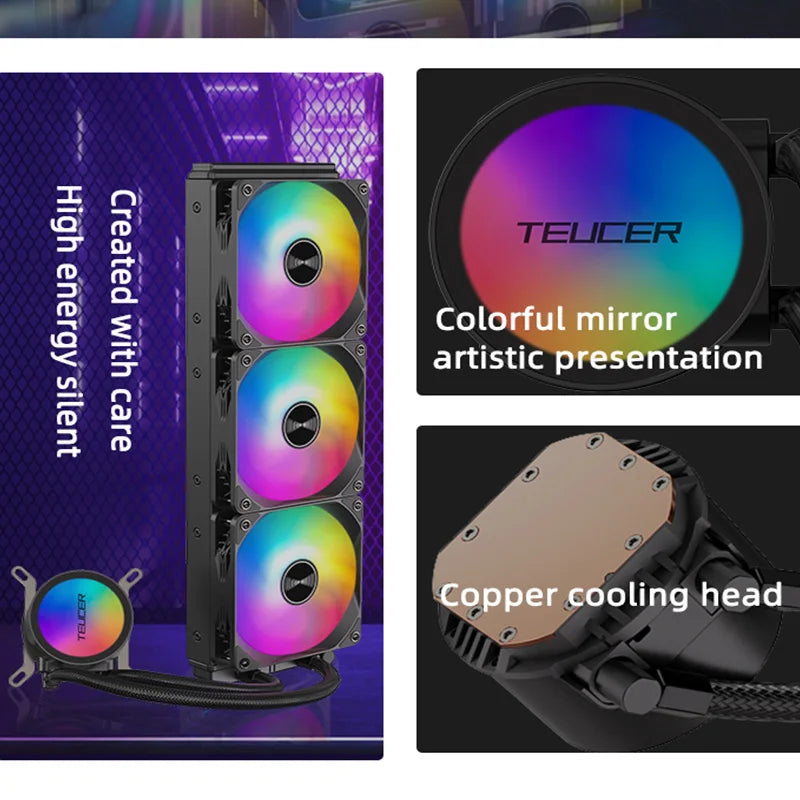Radiador de refrigeração a água tudo em um TEU CER AF-S360 RGB 360 mm, ventilador LG A2011, dissipador de calor de refrigeração a água