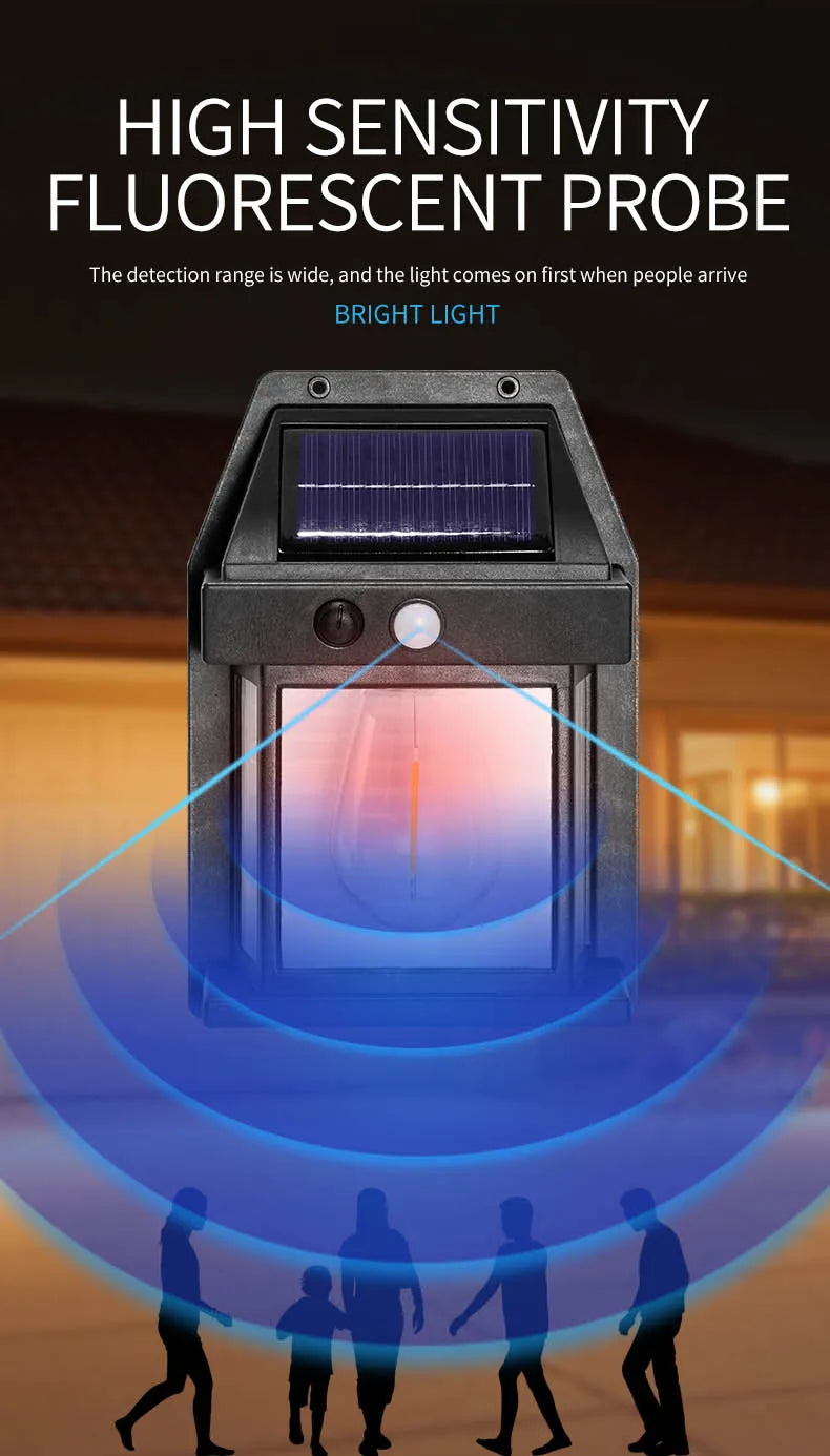 Motion Sensor Solar Tungsten Night Lamp Intelligent Wall Lamp 3 Lighting Modes Waterproof Courtyard Garden Decoration Lantern