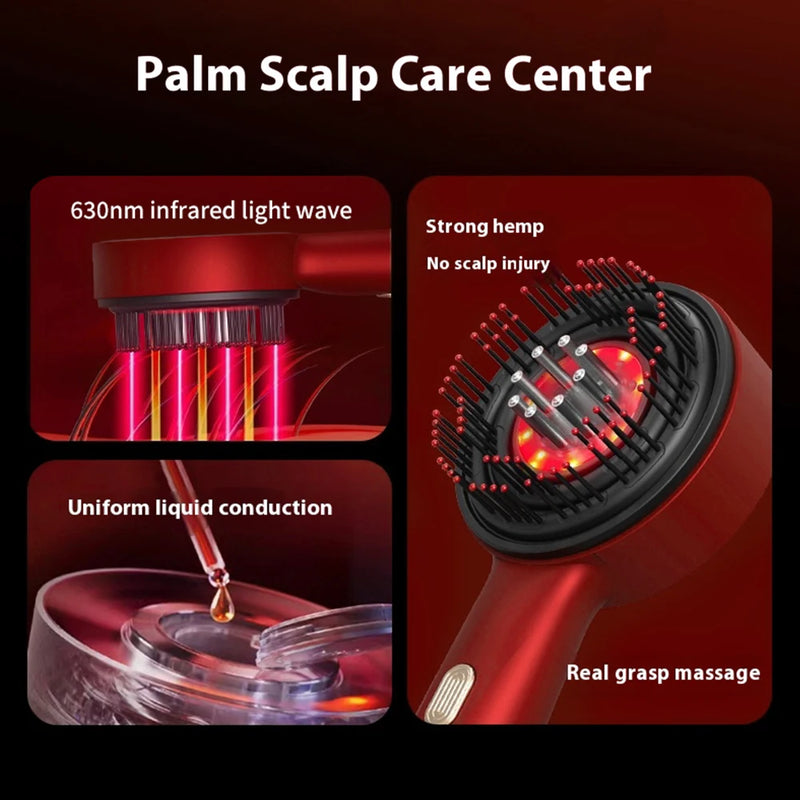 Escova elétrica para crescimento capilar com máquina de luz infravermelha Apro point massagem no couro cabeludo exercício anti-queda de cabelo esfregão de cabelo com oitenta