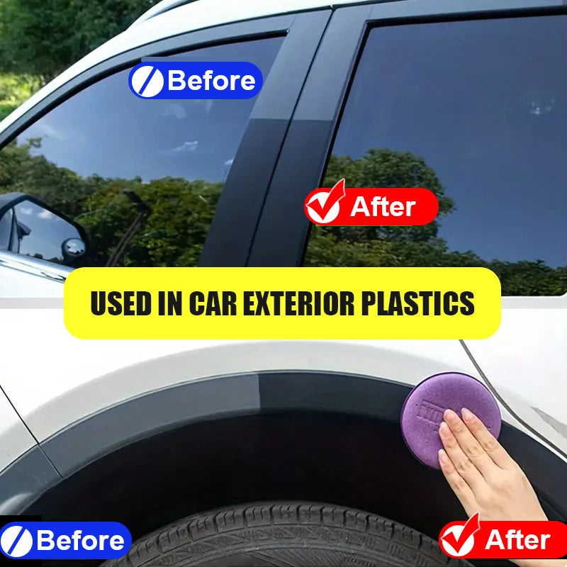 Agente de revestimento restaurador de plástico automotivo, borracha plástica automotiva, reparo externo, limpeza, renovação, agente de restauração, brilho preto, selagem, clareamento