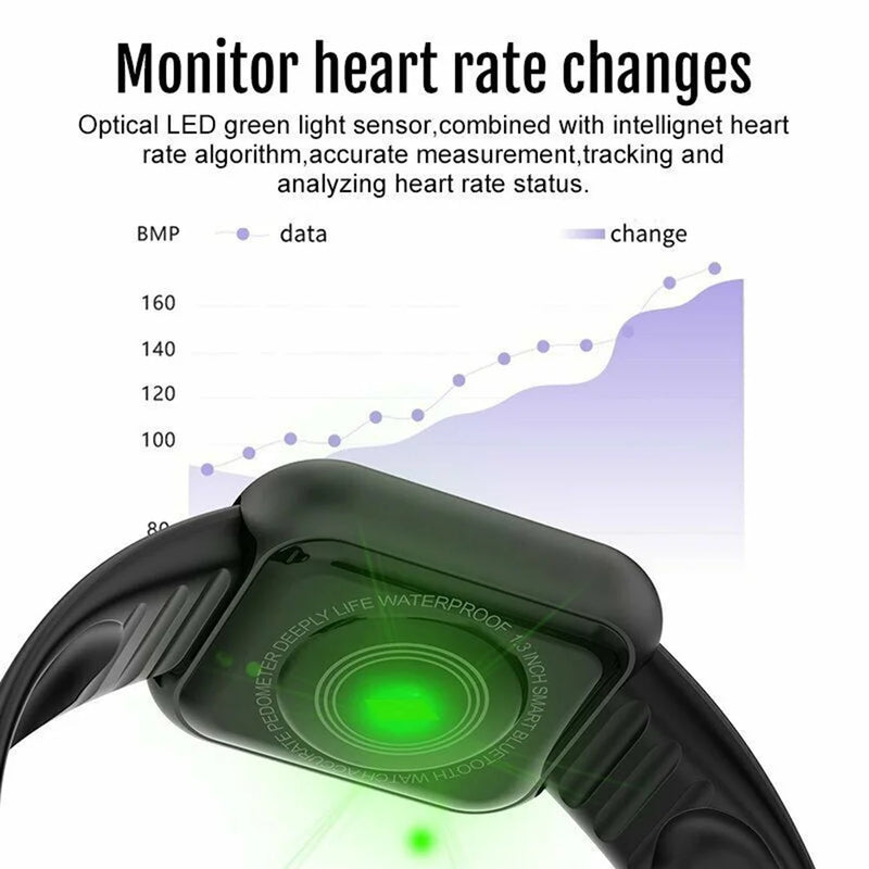 Relógio inteligente multifuncional masculino e feminino com conexão Bluetooth, pulseira esportiva para música e fitness, monitoramento do sono, relógio inteligente D20