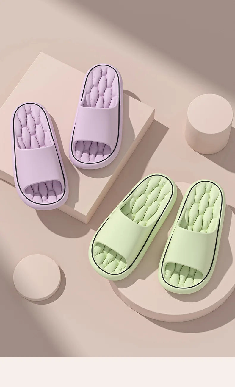 Chinelos super leves e macios, chinelos simples e modernos, sapatos elásticos em Eva, tênis coloridos, chinelo de banheiro interno S