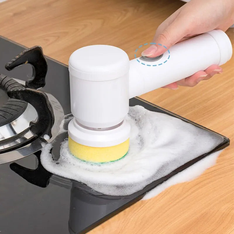 Escova de limpeza elétrica multifuncional para cozinha e banheiro - Esfregão elétrico portátil sem fio para pratos, panelas e frigideiras