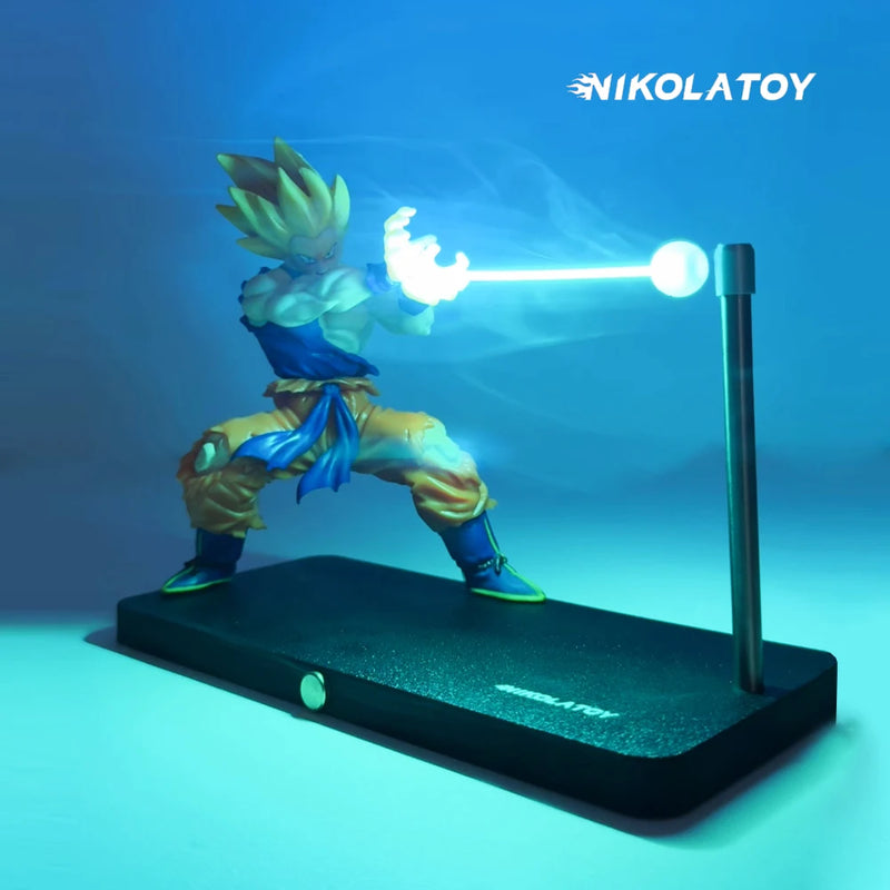 Em estoque NikolaToy Dragon Ball Kakarotto Son Goku Kamehameha Wave Lâmpada de luz magnética Modelo Ornamento Anime Brinquedos periféricos Presentes