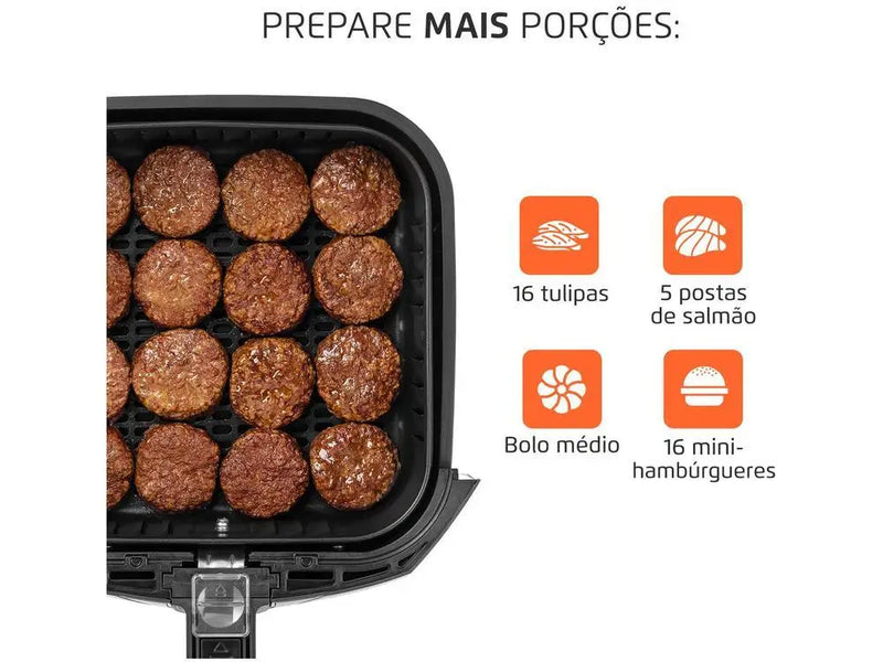 Fritadeira Elétrica Sem Óleo/Air Fryer Mondial Family AFN-40-BI Preta 4L com Timer - 110V