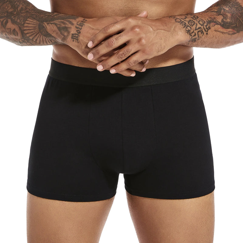 Pacote com 6 peças de cuecas boxer pretas masculinas, cuecas macias e respiráveis para homens, cuecas boxer slip 2024