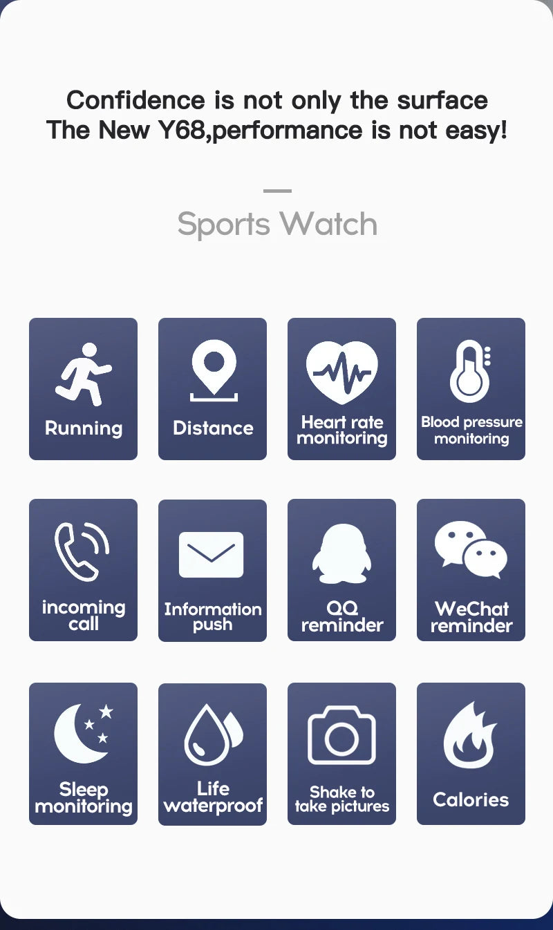 Relógio inteligente multifuncional masculino e feminino com conexão Bluetooth, pulseira esportiva para música e fitness, monitoramento do sono, relógio inteligente D20