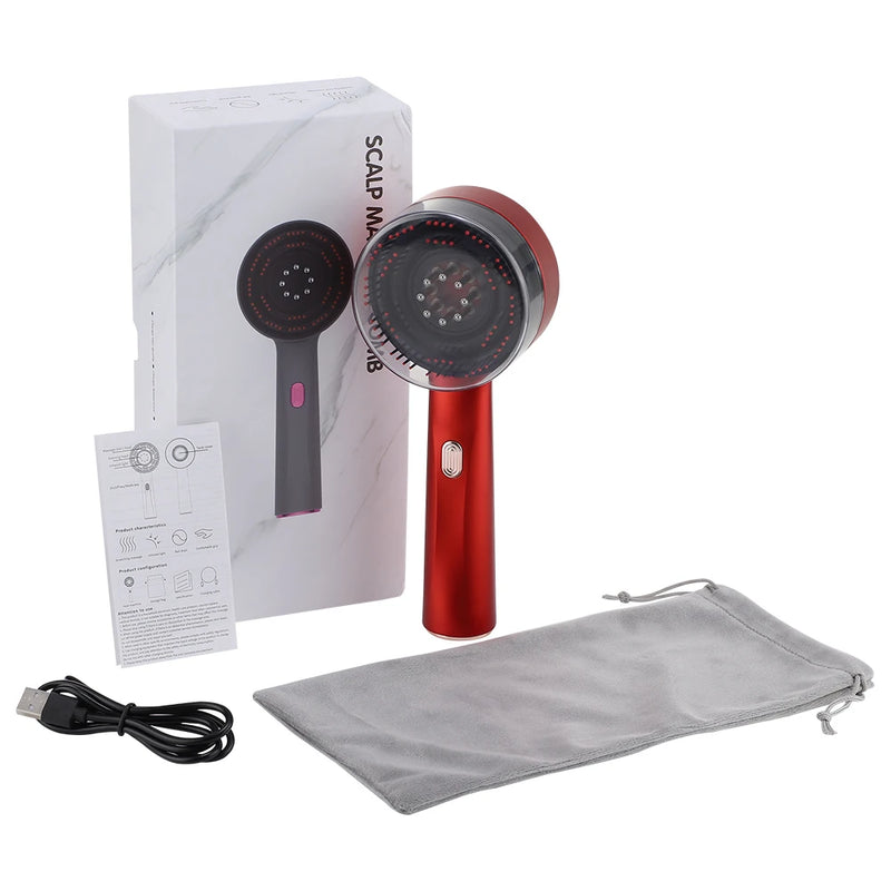 Escova elétrica para crescimento capilar com máquina de luz infravermelha Apro point massagem no couro cabeludo exercício anti-queda de cabelo esfregão de cabelo com oitenta